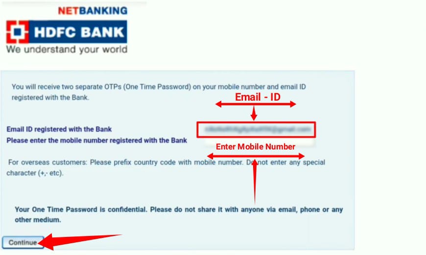 HDFC Net Banking Online Registration