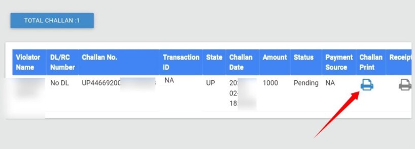 E-Challan Status Online Check