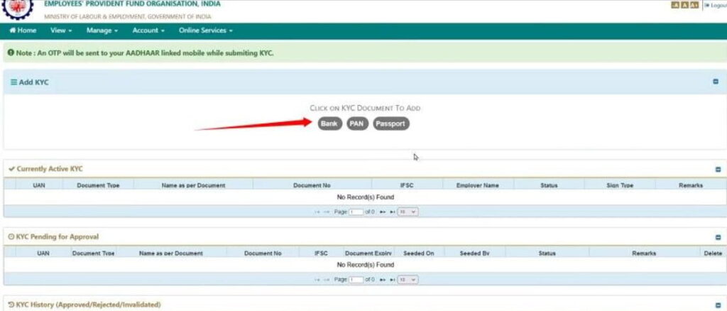 EPF Account KYC Update