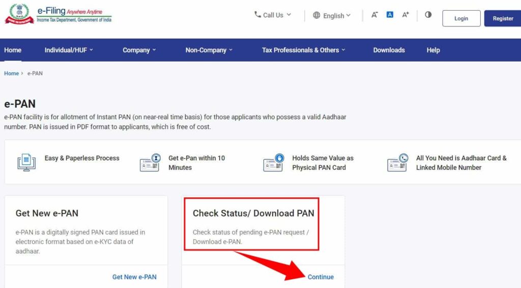 Pan Card Status Check Online