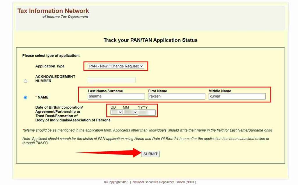 Pan Card Status Check Online