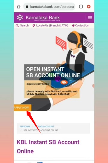 Karnataka Bank New Account Open